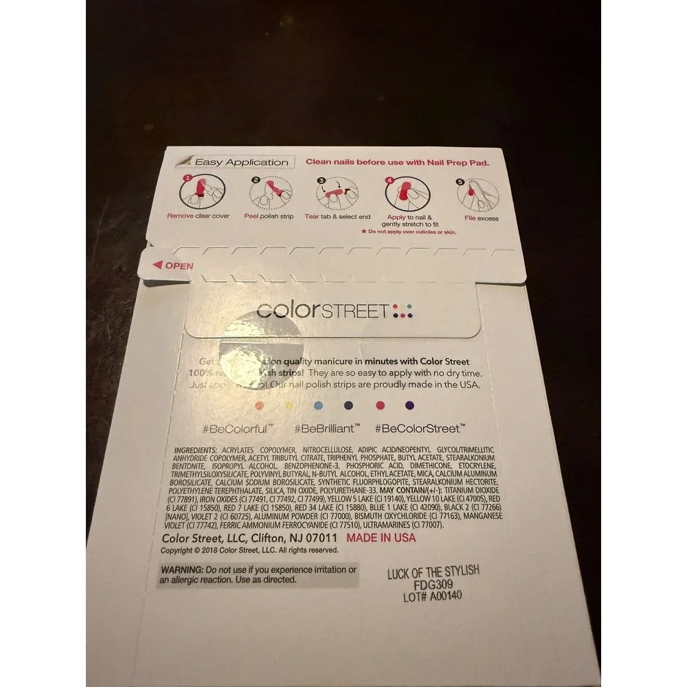 Color Street Luck of the Stylish Nail Polish Strips Green Plaid Shamrock FDG309